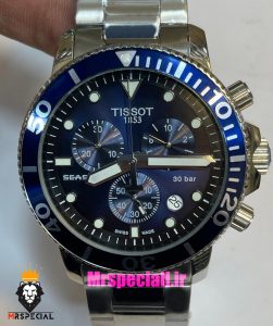 ساعت تیسوت مردانه مدل سی استار موتورکرنوگراف بند استیل صفحه ابی 021433 TISSOT SEASTAR 