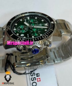 ساعت تیسوت مردانه مدل سی استار موتورکرنوگراف بند استیل صفحه سبز 021432 TISSOT SEASTAR 