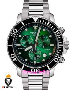 ساعت تیسوت مردانه مدل سی استار موتورکرنوگراف بند استیل صفحه سبز 021432 TISSOT SEASTAR
