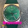ساعت مچی تیسوت مردانه پی ار ایکس کوارتز بند رابر سبز صفحه سبز 020779 TISSOT PRX