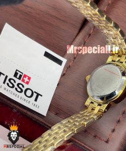 ساعت تیسوت زنانه کوارتز طلایی صفحه سفید 020986 TISSOT Lovely 