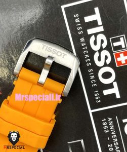 ساعت تیسوت مردانه مدل سی استار موتور کرنوگراف بند رابر نارنجی صفحه مشکی 021416 TISSOT SEASTAR 