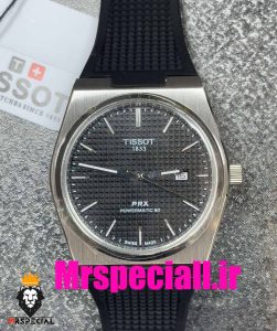 ساعت مچی تیسوت مردانه پی ار ایکس کوارتز بند رابر مشکی صفحه مشکی 020780 TISSOT PRX