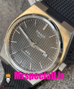 ساعت مچی تیسوت مردانه پی ار ایکس کوارتز بند رابر مشکی صفحه مشکی 020780 TISSOT PRX