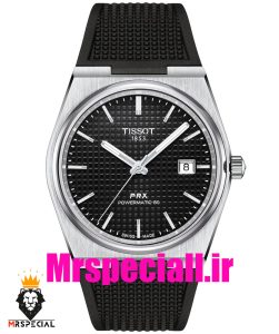 ساعت مچی تیسوت مردانه پی ار ایکس کوارتز بند رابر مشکی صفحه مشکی 020780 TISSOT PRX