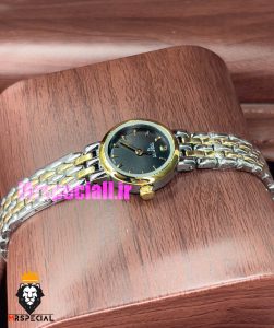ساعت تیسوت زنانه کوارتز دو رنگ طلایی صفحه مشکی 021000 TISSOT Lovely