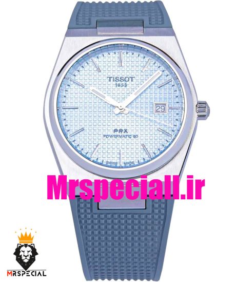 ساعت مچی تیسوت مردانه پی ار ایکس کوارتز بند رابر ابی 020776 TISSOT PRX