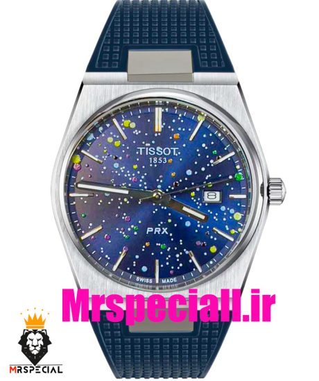 ساعت مچی تیسوت مردانه پی ار ایکس کوارتز بند رابر سورمه ای 020777 TISSOT PRX