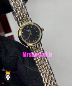 ساعت تیسوت زنانه کوارتز دو رنگ طلایی صفحه مشکی 021000 TISSOT Lovely