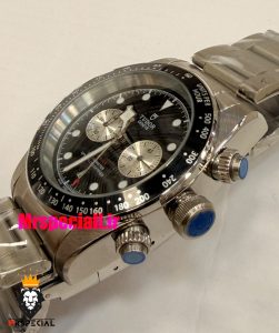ساعت تودور مردانه اتوماتیک بند استیل صفحه مشکی 021531 TUDOR black bay chron 
