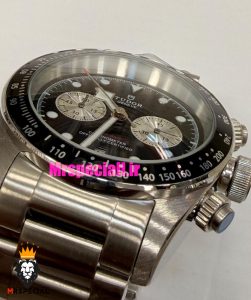ساعت تودور مردانه اتوماتیک بند استیل صفحه مشکی 021531 TUDOR black bay chron 