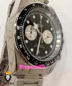 ساعت تودور مردانه اتوماتیک بند استیل صفحه مشکی 021531 TUDOR black bay chron 