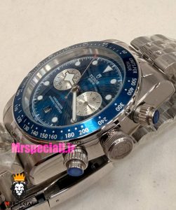 ساعت تودور مردانه اتوماتیک بند استیل صفحه ابی 021532 TUDOR black bay chron 