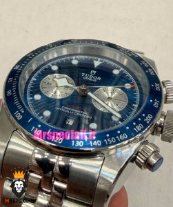 ساعت تودور مردانه اتوماتیک بند استیل صفحه ابی 021532 TUDOR black bay chron 