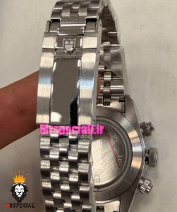 ساعت تودور مردانه اتوماتیک بند استیل صفحه ابی 021532 TUDOR black bay chron 