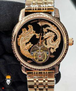 ساعت واشرون کنستانتین دراگون مردانه اتوماتیک رزگلد حکاکی Vacheron Constantin dragon 01616