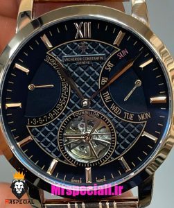 ساعت مردانه واشرون کنستانتین اتوماتیک رزگلد صفحه مشکی Vacheron Constantin 021448
