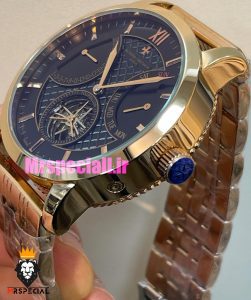 ساعت مردانه واشرون کنستانتین اتوماتیک رزگلد صفحه مشکی Vacheron Constantin 021448