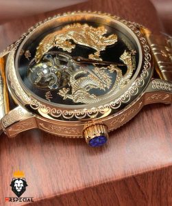 ساعت واشرون کنستانتین دراگون مردانه اتوماتیک رزگلد حکاکی Vacheron Constantin dragon 01616