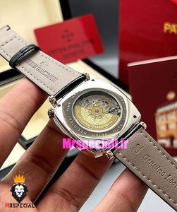 ساعت مردانه واشرون کنستانتین اتوماتیک رزگلد بند چرم صفحه مشکی Vacheron Constantin American 021699