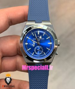 ساعت واشرون کنستانتین مردانه اتوماتیک صفحه ابی Vacheron Constantin Overseas Dual Time 021705