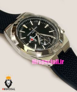 ساعت واشرون کنستانتین مردانه اتوماتیک صفحه مشکی Vacheron Constantin Overseas Dual Time 021706 