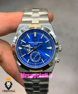 ساعت واشرون کنستانتین مردانه اتوماتیک صفحه ابی Vacheron Constantin Overseas Dual Time 021704 
