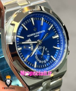 ساعت واشرون کنستانتین مردانه اتوماتیک صفحه ابی Vacheron Constantin Overseas Dual Time 021704 