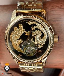 ساعت واشرون کنستانتین دراگون مردانه اتوماتیک رزگلد حکاکی Vacheron Constantin dragon 01616