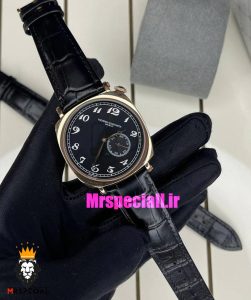 ساعت مردانه واشرون کنستانتین اتوماتیک رزگلد بند چرم صفحه مشکی Vacheron Constantin American 021699