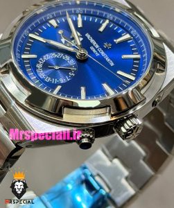 ساعت واشرون کنستانتین مردانه اتوماتیک صفحه ابی Vacheron Constantin Overseas Dual Time 021704 