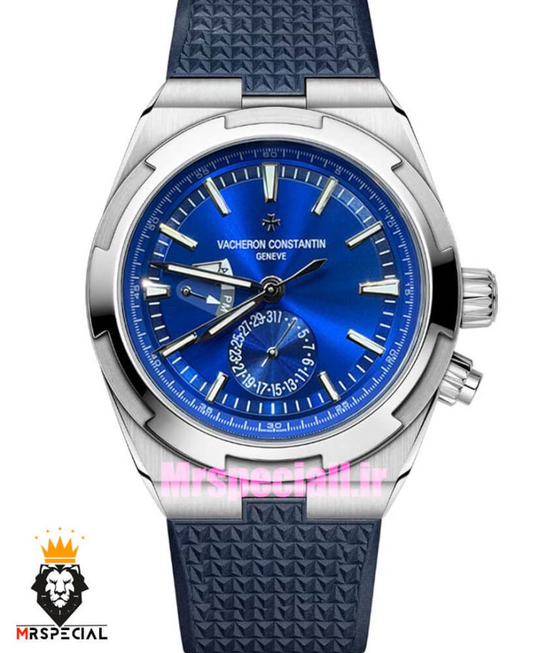 ساعت واشرون کنستانتین مردانه اتوماتیک صفحه ابی Vacheron Constantin Overseas Dual Time 021705
