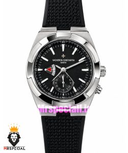 ساعت واشرون کنستانتین مردانه اتوماتیک صفحه مشکی Vacheron Constantin Overseas Dual Time 021706
