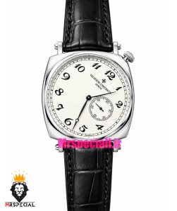 ساعت مردانه واشرون کنستانتین اتوماتیک بند چرم صفحه سفید Vacheron Constantin American 021700