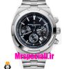 ساعت واشرون کنستانتین مردانه اتوماتیک بند استیل صفحه مشکی Vacheron Constantin 01050
