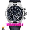 ساعت واشرون کنستانتین مردانه اتوماتیک بند چرم صفحه مشکی Vacheron Constantin 01048