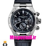 ساعت واشرون کنستانتین مردانه اتوماتیک بند چرم صفحه مشکی Vacheron Constantin 01048