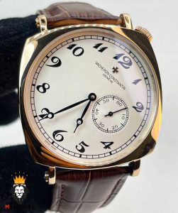معرفی ساعت مردانه واشرون کنستانتین اتوماتیک رزگلد بند چرم صفحه سفید Vacheron Constantin 021335