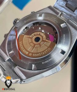 ساعت واشرون کنستانتین مردانه اتوماتیک بند استیل صفحه مشکی vacheron constantin overseas 01050