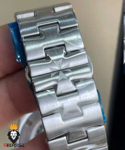 ساعت واشرون کنستانتین مردانه اتوماتیک بند استیل صفحه مشکی vacheron constantin overseas 01050