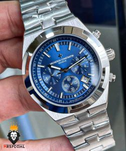 ساعت واشرون کنستانتین مردانه اتوماتیک صفحه ابی vacheron constantin overseas 01051