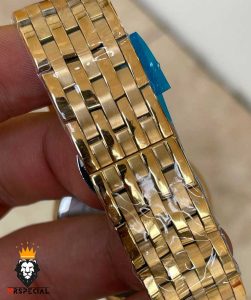 ساعت مچی مردانه ورساچه کوارتز طلایی صفحه مشکی 01094 VERSACE