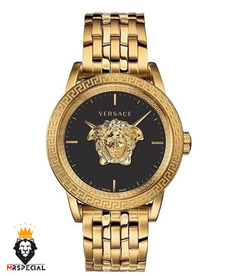 ساعت مچی مردانه ورساچه کوارتز طلایی صفحه مشکی 01094 VERSACE