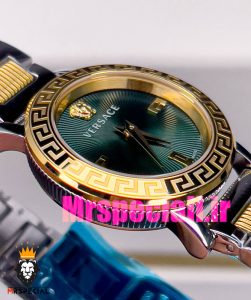 ساعت ورساچه زنانه کوارتز دورنگ طلایی صفحه سبز 020845 VERSACE 