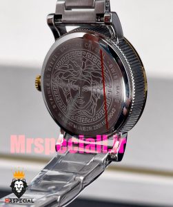 ساعت ورساچه زنانه کوارتز دورنگ طلایی صفحه ابی 020844 VERSACE