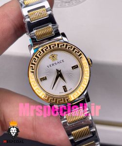ساعت ورساچه زنانه کوارتز دورنگ طلایی صفحه سفید 020846 VERSACE