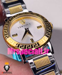 ساعت ورساچه زنانه کوارتز دورنگ طلایی صفحه سفید 020846 VERSACE