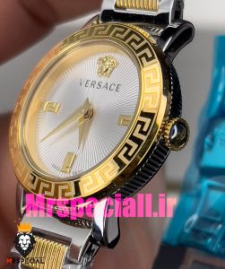 ساعت ورساچه زنانه کوارتز دورنگ طلایی صفحه سفید 020846 VERSACE