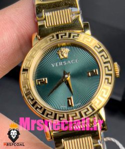 ساعت ورساچه زنانه کوارتز طلایی صفحه سبز 020841 VERSACE 