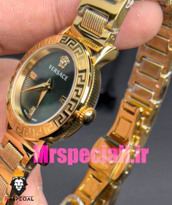 ساعت ورساچه زنانه کوارتز طلایی صفحه سبز 020841 VERSACE 